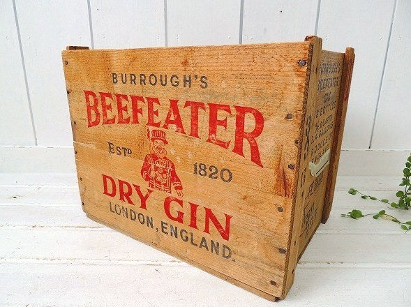 【BEEFEATER】イギリス・ビーフィーター・ドライジンのヴィンテージ・ウッドボックス/木箱