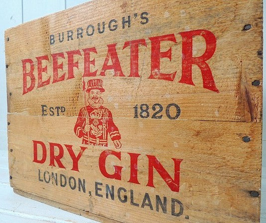 【BEEFEATER】イギリス・ビーフィーター・ドライジンのヴィンテージ・ウッドボックス/木箱