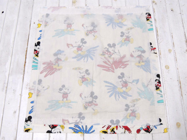 【レトロなミッキー&ミニー】激レア!パレット&ペイント柄・ヴィンテージ・カーテン/生地