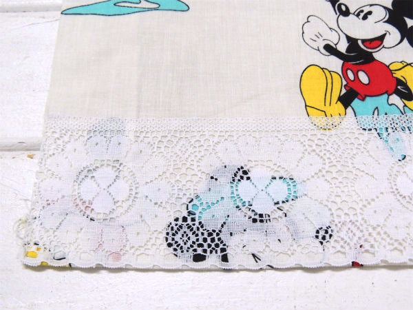【レトロなミッキー&ミニー】激レア!パレット&ペイント柄・ヴィンテージ・カーテン/生地