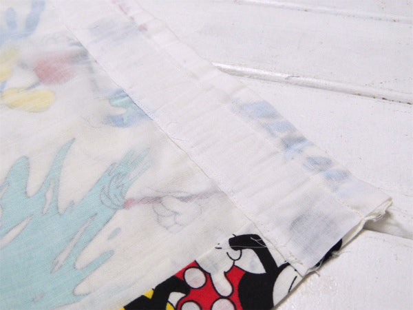 【レトロなミッキー&ミニー】激レア!パレット&ペイント柄・ヴィンテージ・カーテン/生地