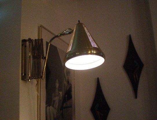 USA・ゴールドトーン・アンティーク・シザースランプ・壁付け照明・ランプ