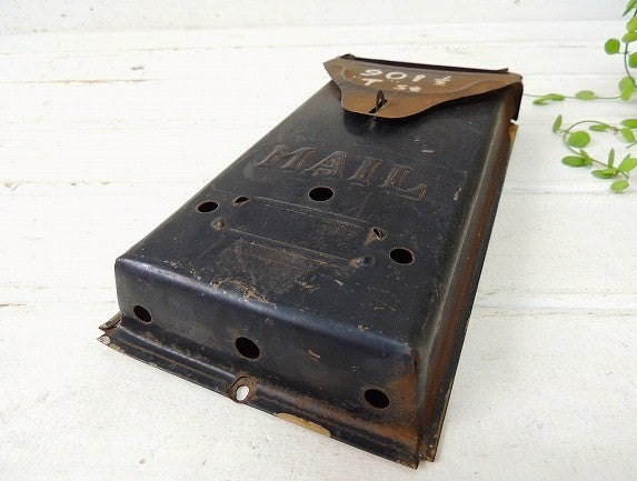 【MAIL】USA!黒色・ティン製・アンティーク・メールボックス/郵便受け/ポスト