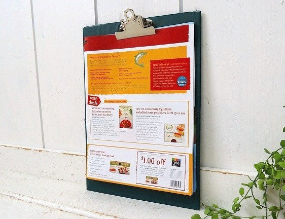 USA!グリーン色・ビニール製・クリップボード/バインダー