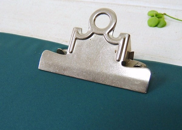 USA!グリーン色・ビニール製・クリップボード/バインダー