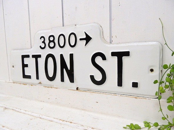 【3800→/ETON ST.】ホーロー製・ヴィンテージ・ストリートサイン/街路/看板/USA