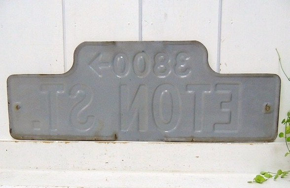 【3800→/ETON ST.】ホーロー製・ヴィンテージ・ストリートサイン/街路/看板/USA