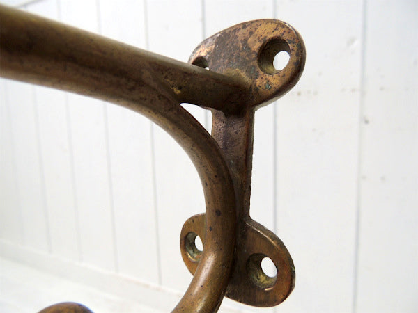 真鍮製の大きなアンティーク・ウォールフック/ハンガーフック USA