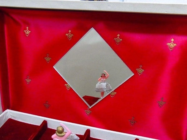 【Bond st.】バレリーナ人形&オルゴール付きアンティーク・ジュエリーボックス/宝石箱　USA