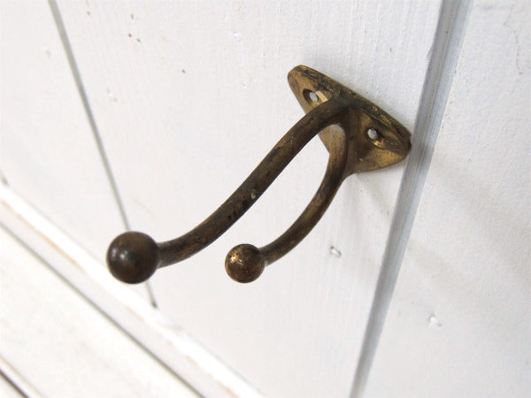 ペンキの付いた真鍮製・アンティーク・フック・ウォールフック・ハンガーフック USA