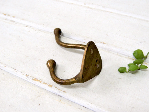 ペンキの付いた真鍮製・アンティーク・フック・ウォールフック・ハンガーフック USA