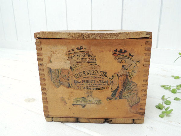 【KINGSFORD'S】コーンスターチ・組み木・フタ付きアンティーク・ウッドボックス/木箱 USA