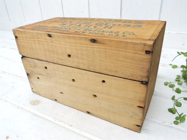 【KINGSFORD'S】コーンスターチ・組み木・フタ付きアンティーク・ウッドボックス/木箱 USA