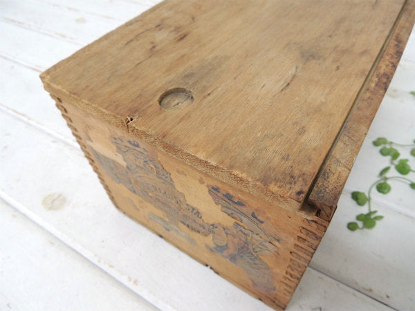 【KINGSFORD'S】コーンスターチ・組み木・フタ付きアンティーク・ウッドボックス/木箱 USA