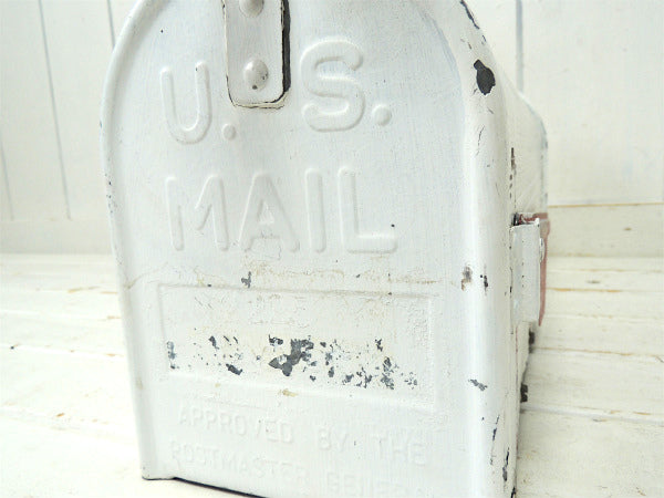 【U.S MAIL・225】USA・白色のブリキ製・ヴィンテージ・メールボックス/ポスト/郵便