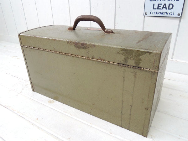 【PARK】カーキ色・3段式・ビンテージ・ツールボックス/ツールケース/工具箱 USA