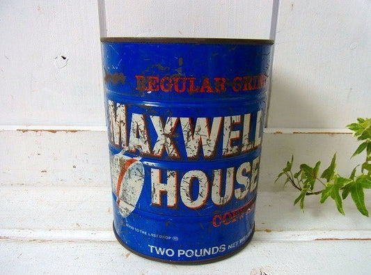 【MAXWELL　HOUSE】ブリキ製・ヴィンテージ・コーヒー缶 USA