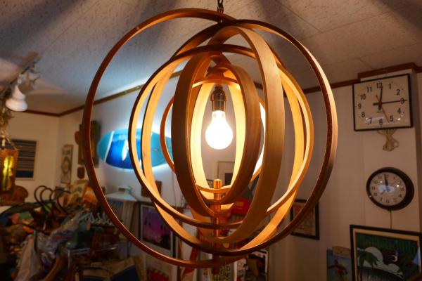 Avis Design California  7連 ペンダントランプ 木製 照明 カリフォルニア ライト フープランプ インテリア USA