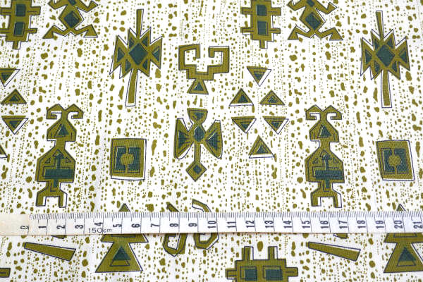 ペトログリフ&トライバル・デッドストック・ヴィンテージ・ファブリック・テキスタイル・生地/88×82