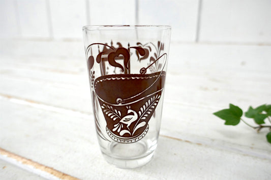 ヘーゼルアトラス スワンキー Swanky Swigs 時計柄 ヴィンテージ グラス ガラスコップ