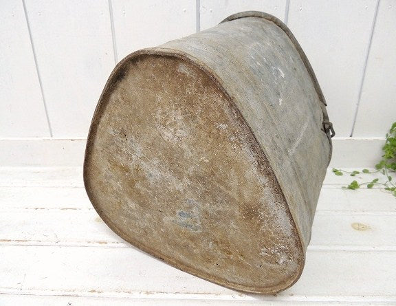 USA モップ絞り付き・三角形・ヴィンテージ・ブリキバケツ バケツ エクステリア 生活雑貨　シャビー