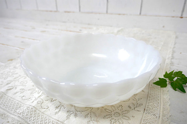 アンカーホッキング バブル・ホワイト・ミルクガラス・ヴィンテージ・サービングボウル・ボウル・食器