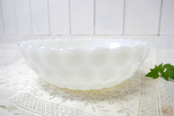 アンカーホッキング バブル・ホワイト・ミルクガラス・ヴィンテージ・サービングボウル・ボウル・食器
