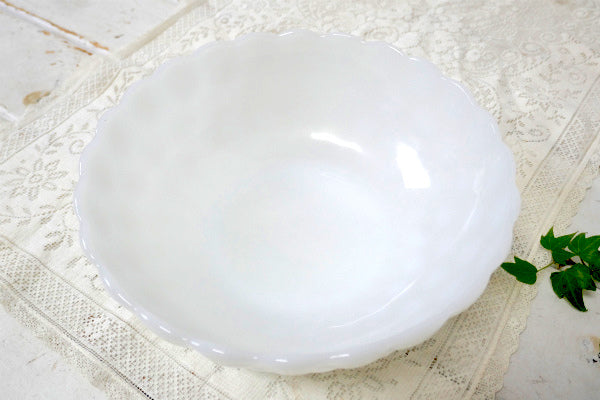 アンカーホッキング バブル・ホワイト・ミルクガラス・ヴィンテージ・サービングボウル・ボウル・食器