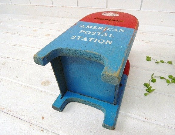 【TEACH N FUN TOYS】 USA!郵便ポスト形・木製・ヴィンテージ・おもちゃ/トイ