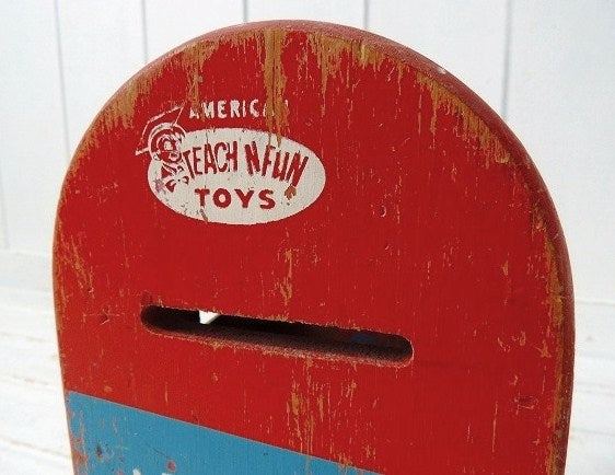 【TEACH N FUN TOYS】 USA!郵便ポスト形・木製・ヴィンテージ・おもちゃ/トイ