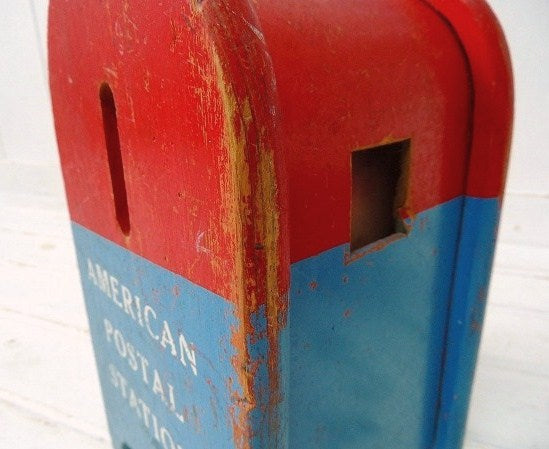 【TEACH N FUN TOYS】 USA!郵便ポスト形・木製・ヴィンテージ・おもちゃ/トイ
