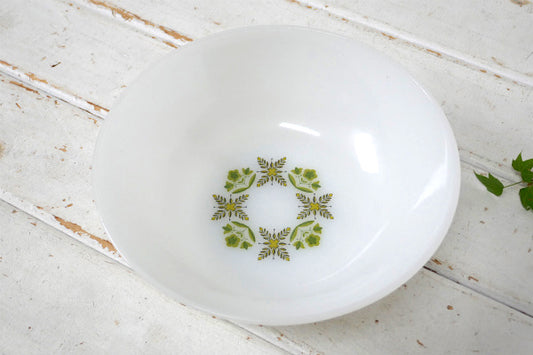 【アンカーホッキング】Suburbia・メドウグリーン・ミルクガラス・ヴィンテージ・サービングボウル