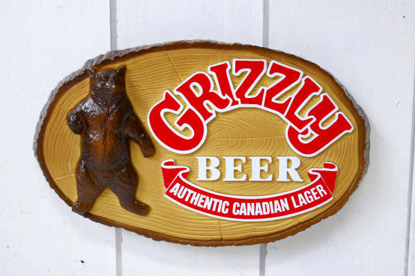 GRIZZLY BEER グリズリー 熊 アドバタイジング ヴィンテージ サイン 看板 ディスプレイ