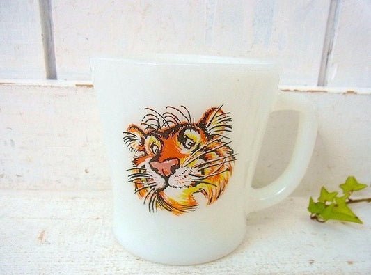 【FireKing】ファイヤーキング・エッソタイガー・Dハンドル・マグカップ/アドマグ