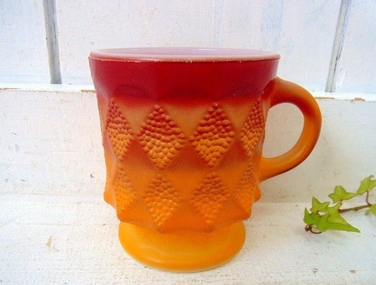 【FireKing】ファイヤーキング・キンバリー・マグカップ(オレンジ)　USA