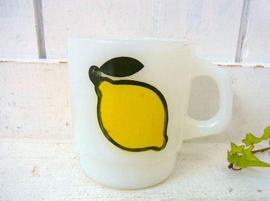 【Fire King】ファイヤーキング・スーパーフルーツ・レモン・マグカップ