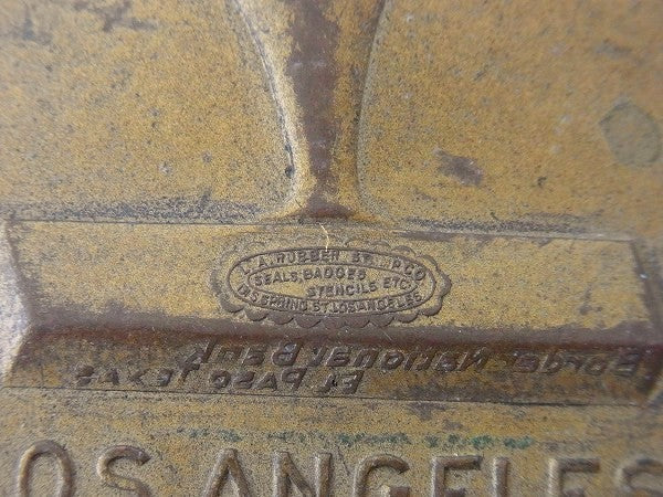 スタンプ柄・真鍮製・アンティーク・ノベルティ・OLDクリップ　USA