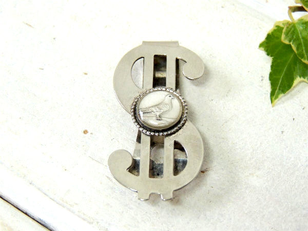 【$モチーフ・鳩・ハト・装飾】ヴィンテージ・マネークリップ・ファッション・アクセサリー