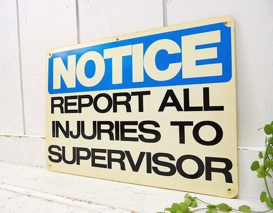 【NOTICE/REPORT ALL..】ヴィンテージ・サイン/看板/USA/工場/ガレージ