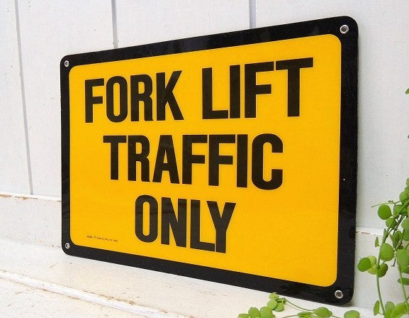 FORK LIFT フォークリフト イエロー×ブラック ビンテージ サイン 看板 USA ガレージ ディスプレイ