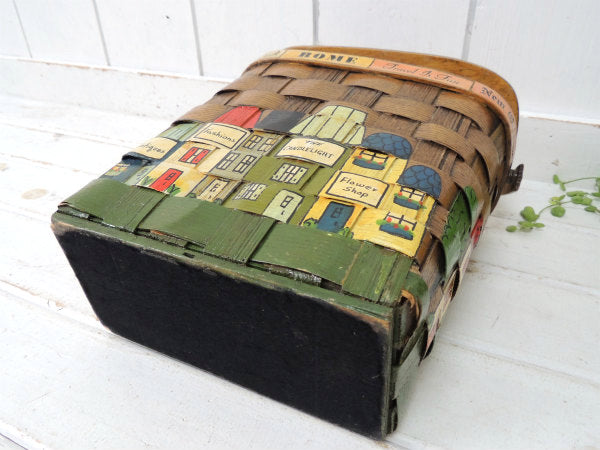 【Caro-Nan】1967年・トラベルシリーズ・木製・アンティーク・カロナンバスケット/カゴバッグ