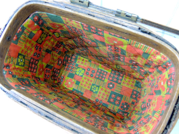 【Caro-Nan】1967年・トラベルシリーズ・木製・アンティーク・カロナンバスケット/カゴバッグ