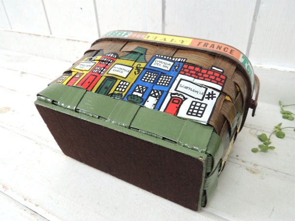 【Caro-Nan】カメ・1976年・トラベルシリーズ・木製・アンティーク・カロナンバスケット/カゴ