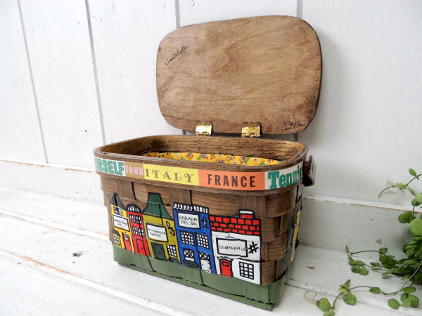 【Caro-Nan】カメ・1976年・トラベルシリーズ・木製・アンティーク・カロナンバスケット/カゴ