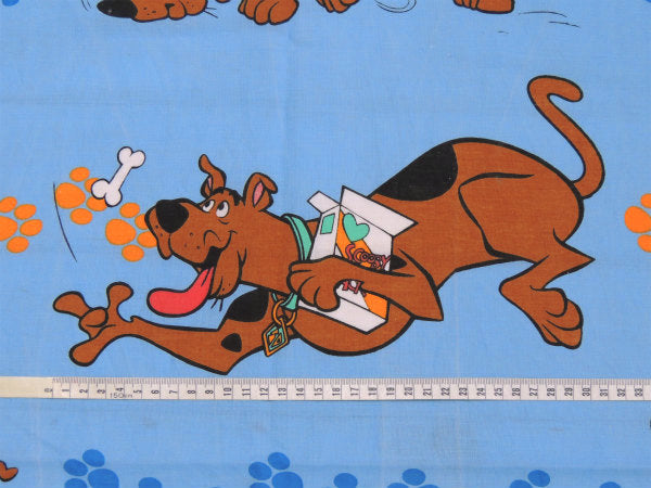 【スクービードゥー】ベビーサイズ・USEDフラットシーツ/キャラクター生地