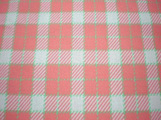 ピンク色のチェック柄・デッドストック・ヴィンテージ・ファブリック/生地　USA