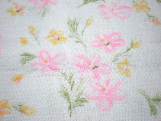 手描きタッチ 花柄 デッドストック ヴィンテージ ファブリック 生地 USA