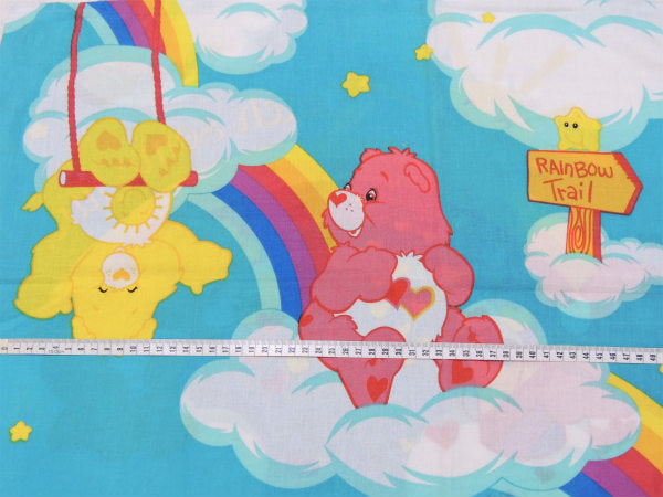 【ケアベア】Care Bears・太陽&レインボー柄・USEDピロケース/枕カバー