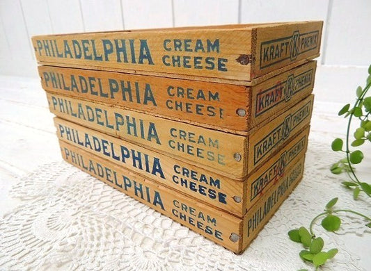 【PHILADELPHIA】フィラデルフィア・クリームチーズ・ヴィンテージ・チーズボックス/木箱③