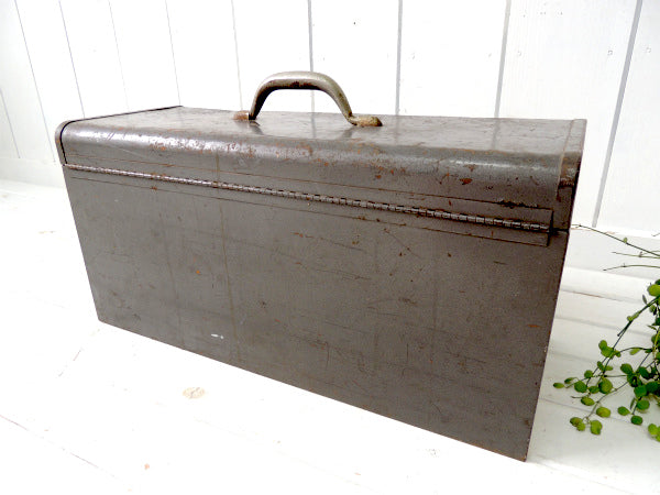 【POWR-KRAFT】シルバーグレー・ビンテージ・ツールボックス/ツールケース/工具箱・工業系